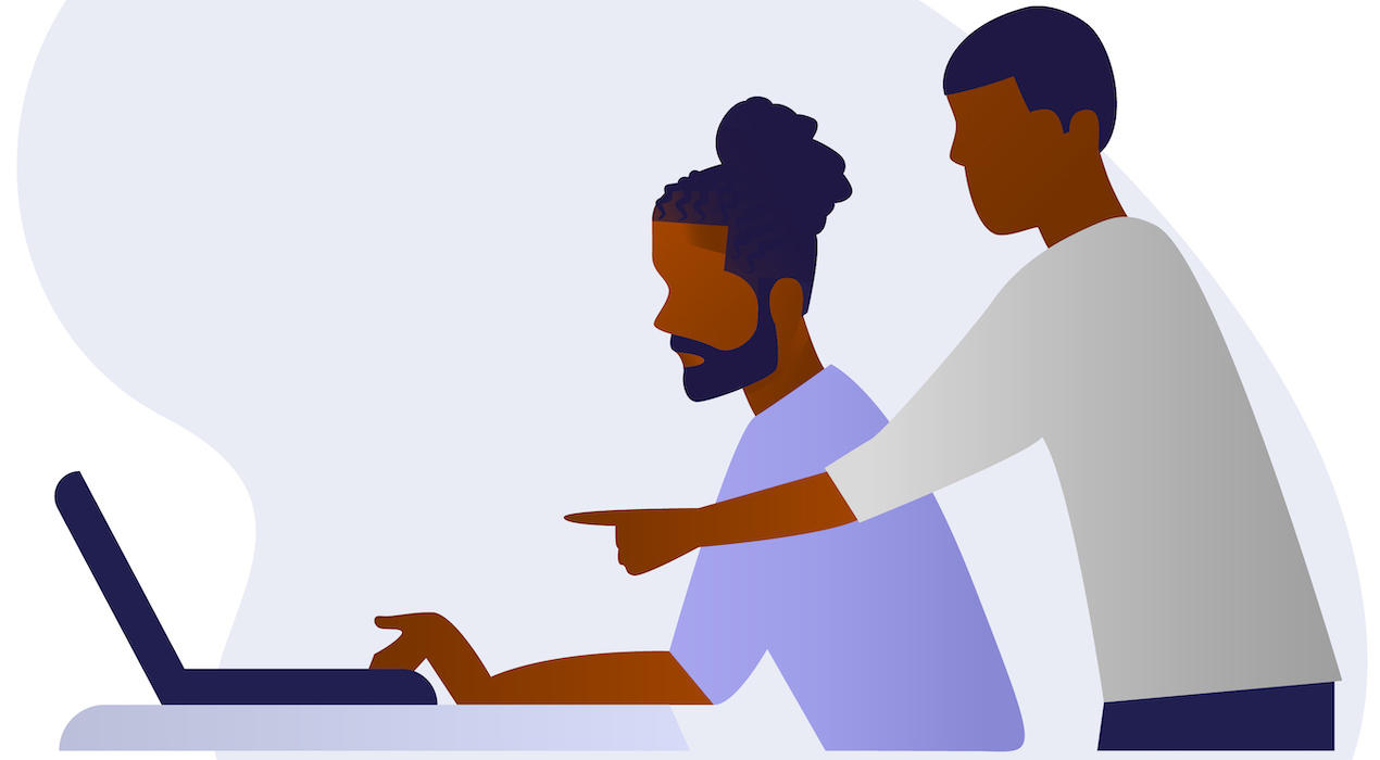 Two black men working so hard